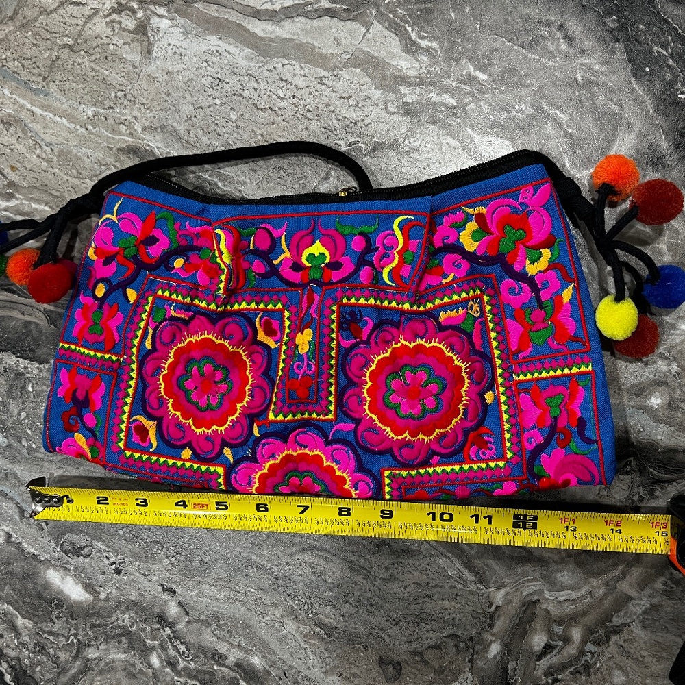 Handbag Clutch Crossbody Embroidered Colorful Brand New